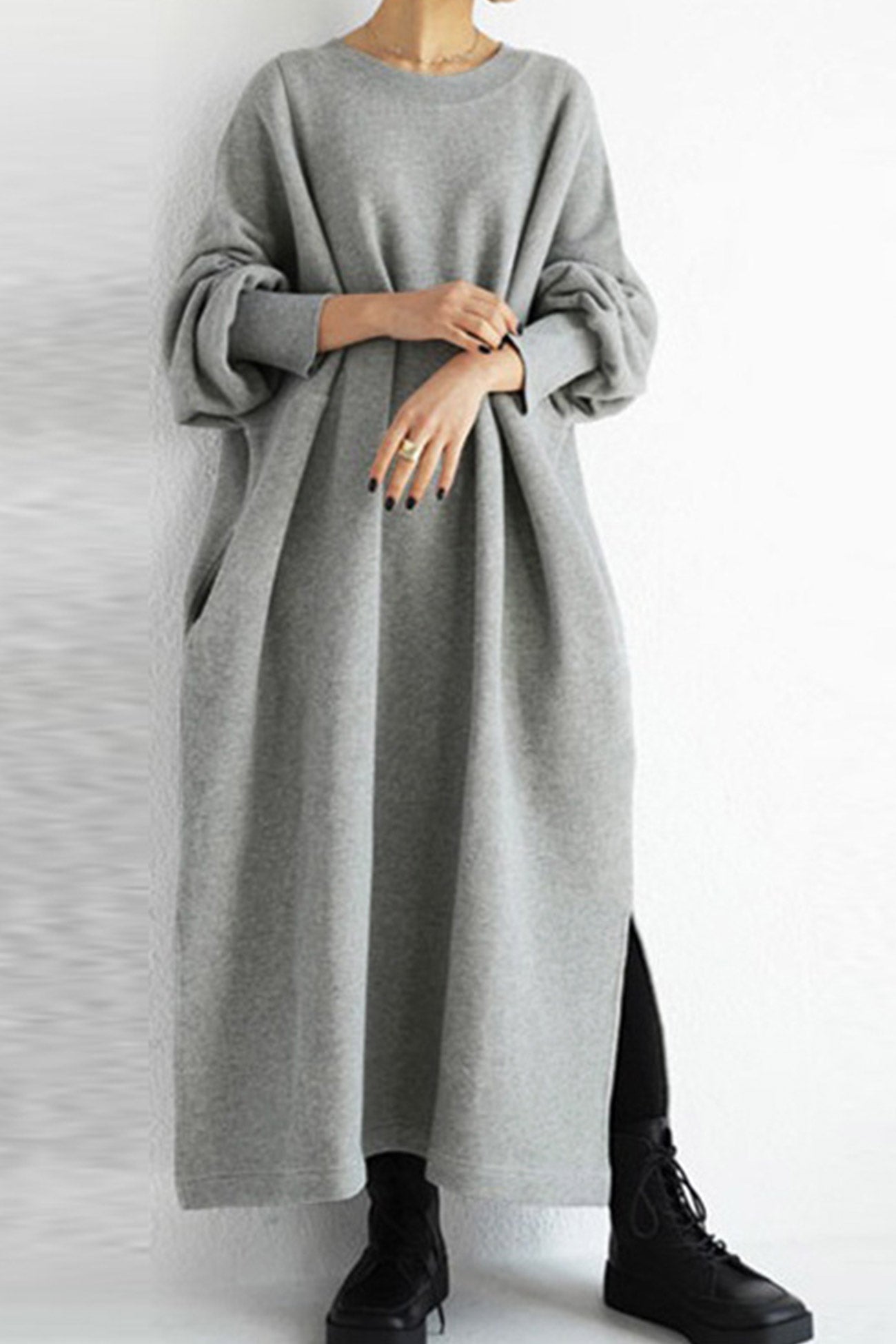 Beate Solid Sweatshirt Dress Contemporary Dress with Premium Casual Styling