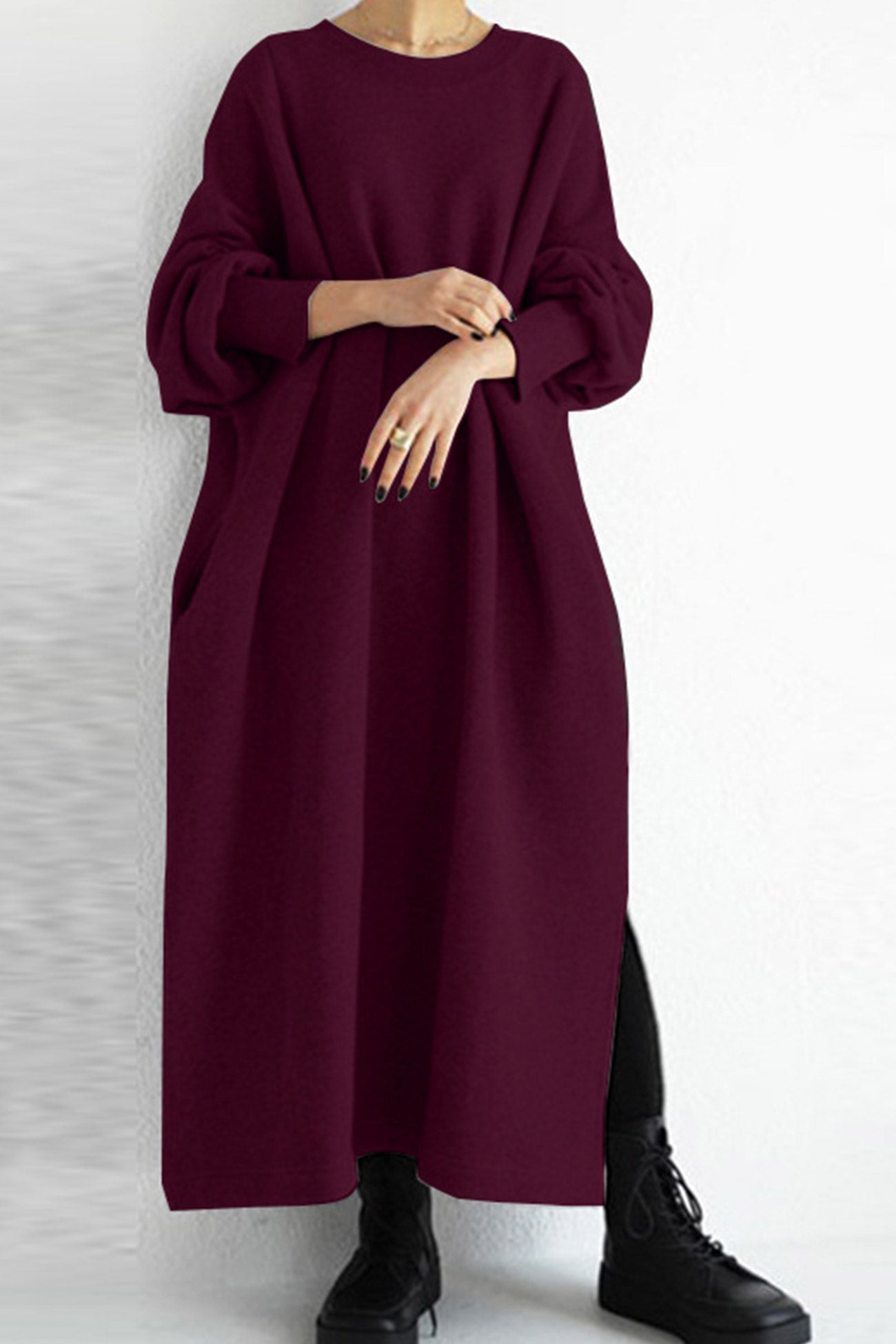 Beate Solid Sweatshirt Dress Contemporary Dress with Premium Casual Styling