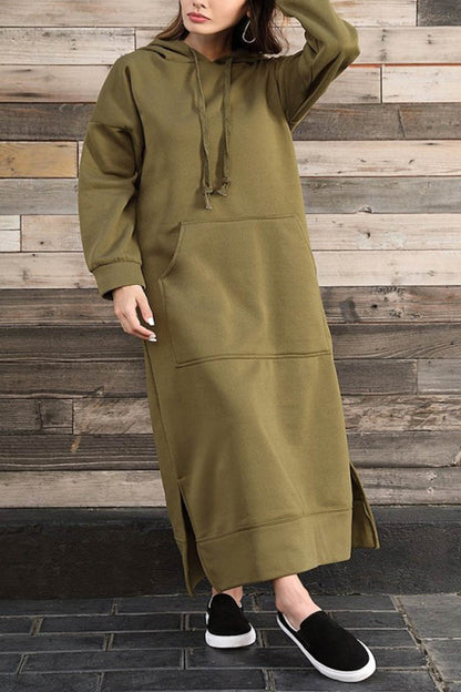 Xara Elevated Hoodie Dress with a Slit Hem Boutique Collection