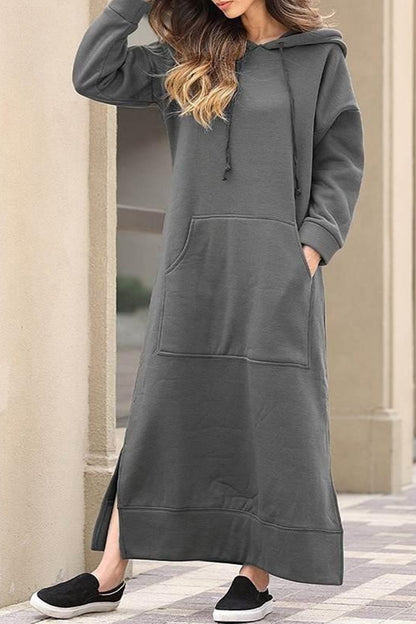 Xara Elevated Hoodie Dress with a Slit Hem Boutique Collection