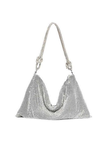 Solid Rhinestone Shoulder Bag