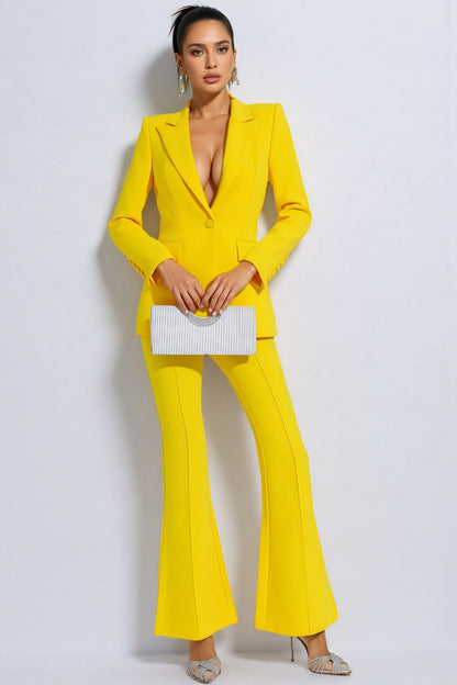 Theobald Yellow Long Sleeve Blazer Set