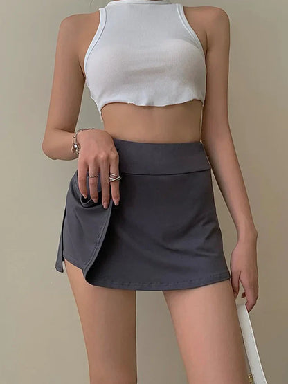 High Waist Tennis Skirt Girl Summer Aline Mini Skirt