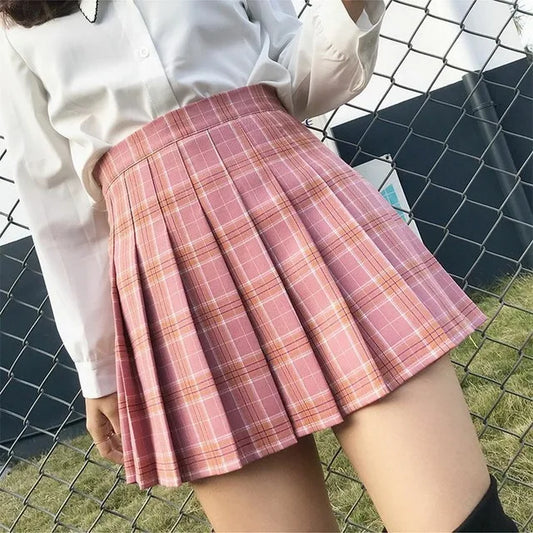 Aline Student Plaid Pleated Dance Mini Girls Kawaii Skirt