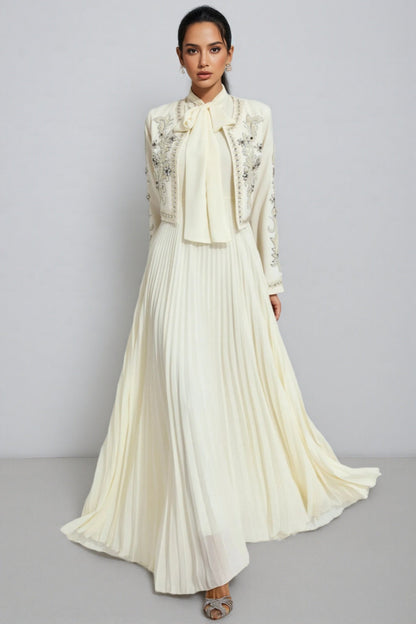 Delsld White Beads Embellished Set