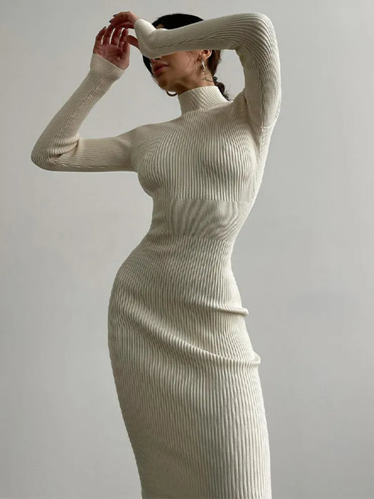 Black Party Evening Dresses for Women Spring Long Sleeve Bodycon Dress