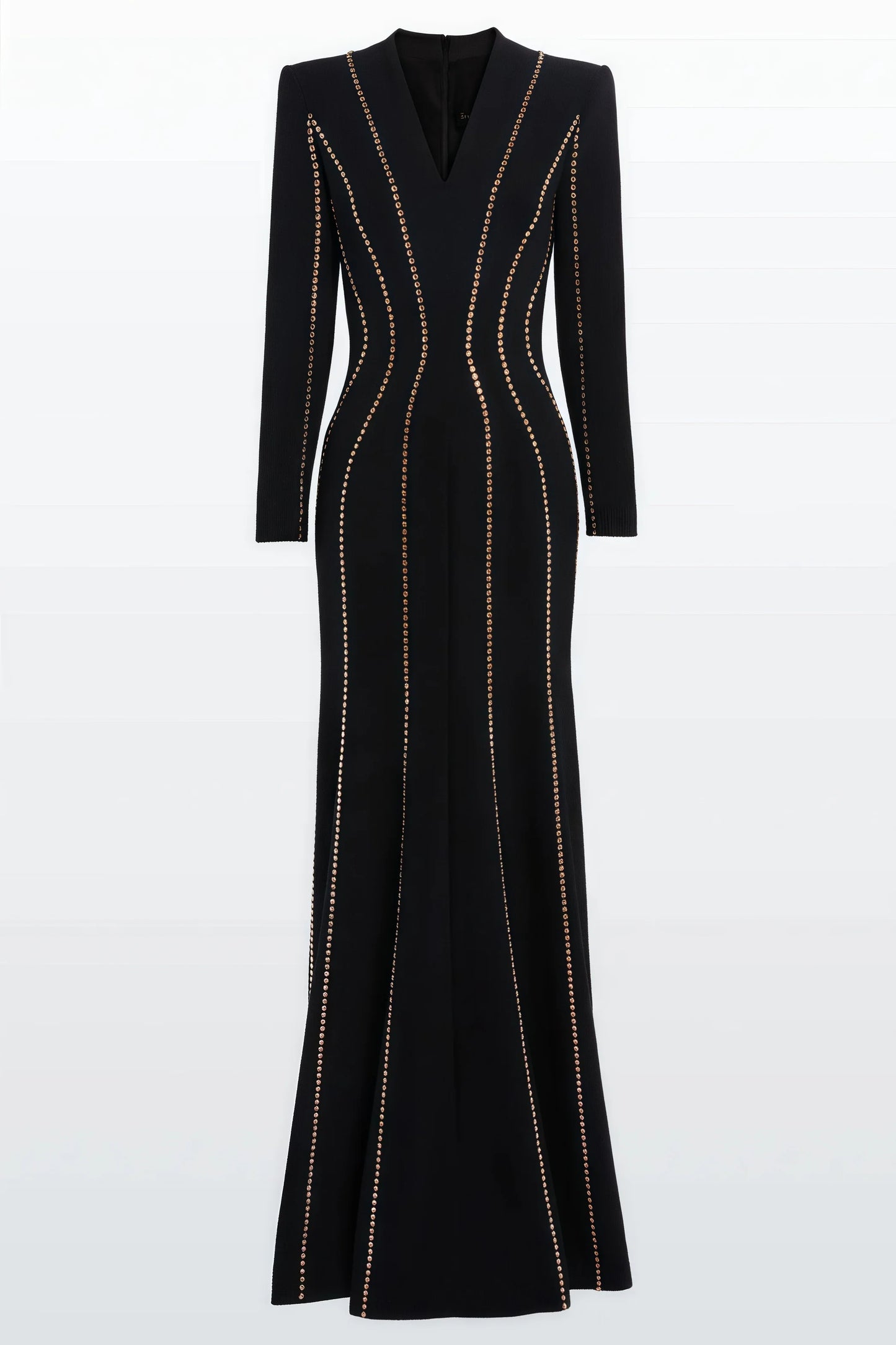 Luxrtp Black Rhinestone Maxi Dress