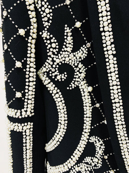 NAUTA Pearls Beaded Blazer Dress in Black