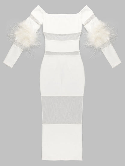 AIJA Midi Dress in White