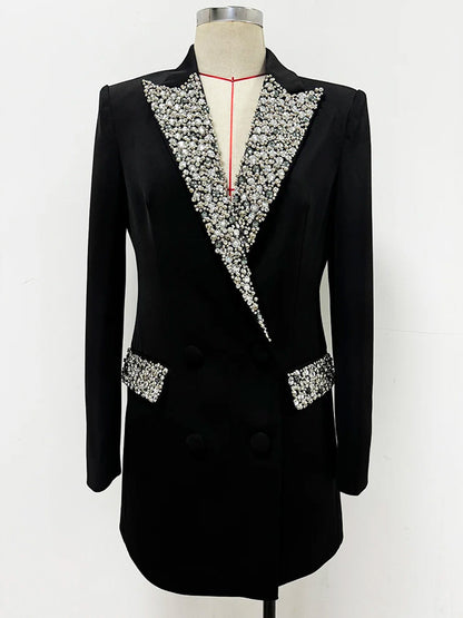 AMANZE Crystal Embellished Blazer Mini Dress
