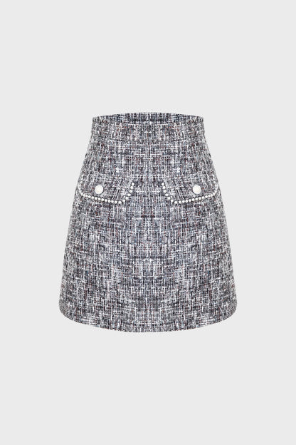 Black Fake Pocket Skirt