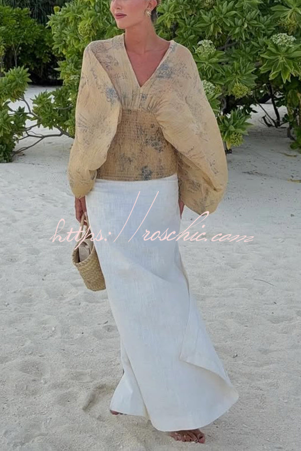 Bohemian Style Ibiza Embroidered Wide-sleeved Shirt
