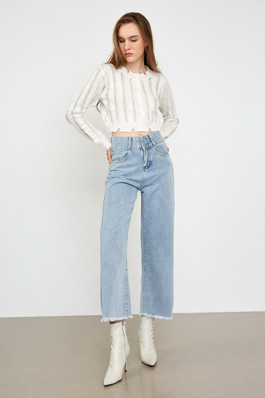Auria Light Blue Ankle Jeans