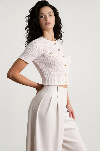 Single-Breasted Knitted Office Cardigan