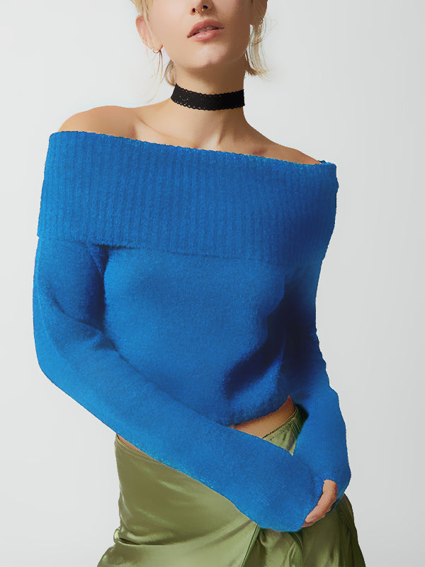 Solid Off Shoulder Sweater