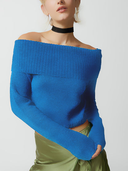 Solid Off Shoulder Sweater