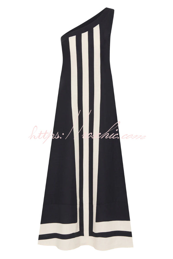 Striped Off-shoulder Dress