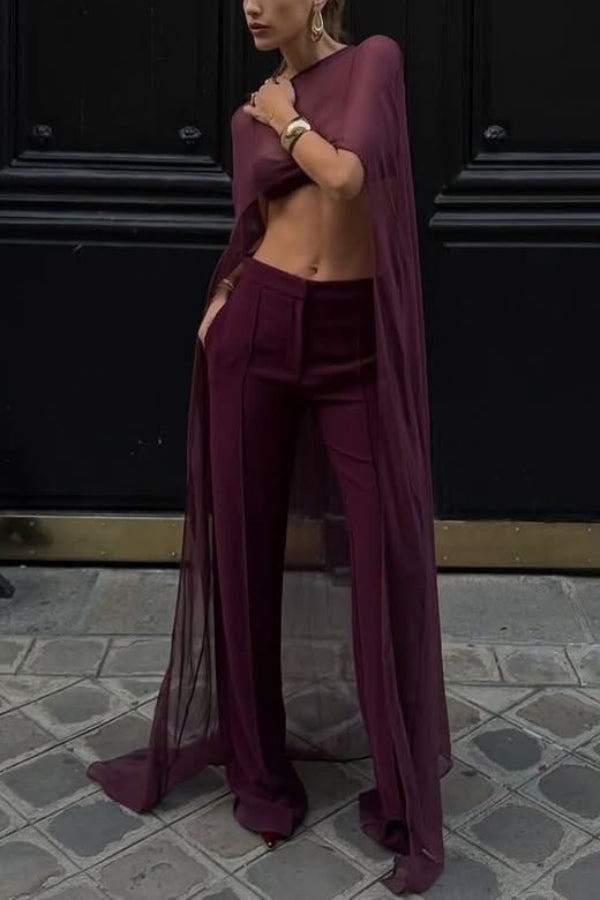 Fashionable Mesh See-through Maxi Cover-up Shawl Cape