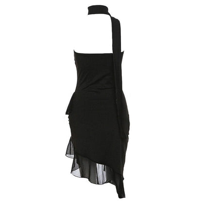 Summer In Paris Halter Ruffle Dress