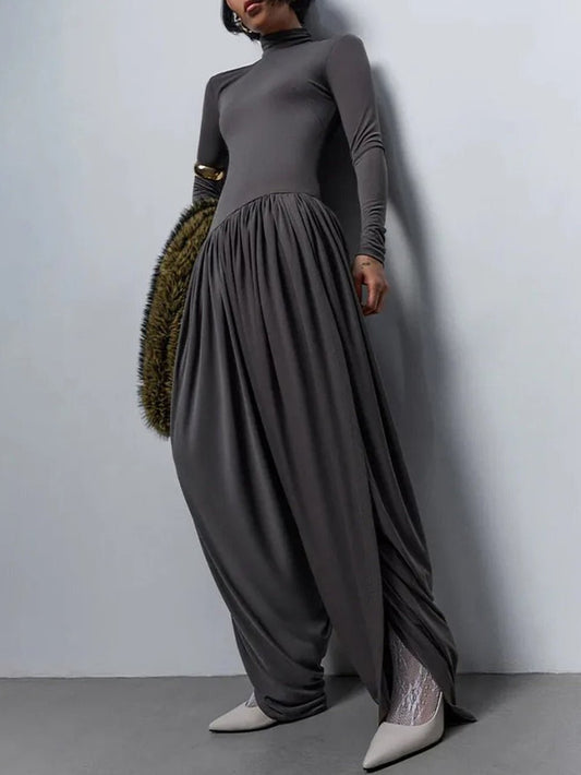 Alina Draped Turtleneck Jumpsuit