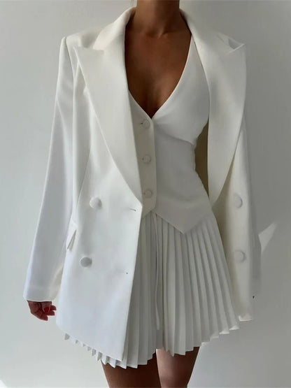 Andrea Single Breasted Top & Mini Skirt