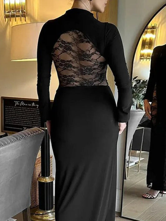 Ariana Sheer Lace Maxi Dress