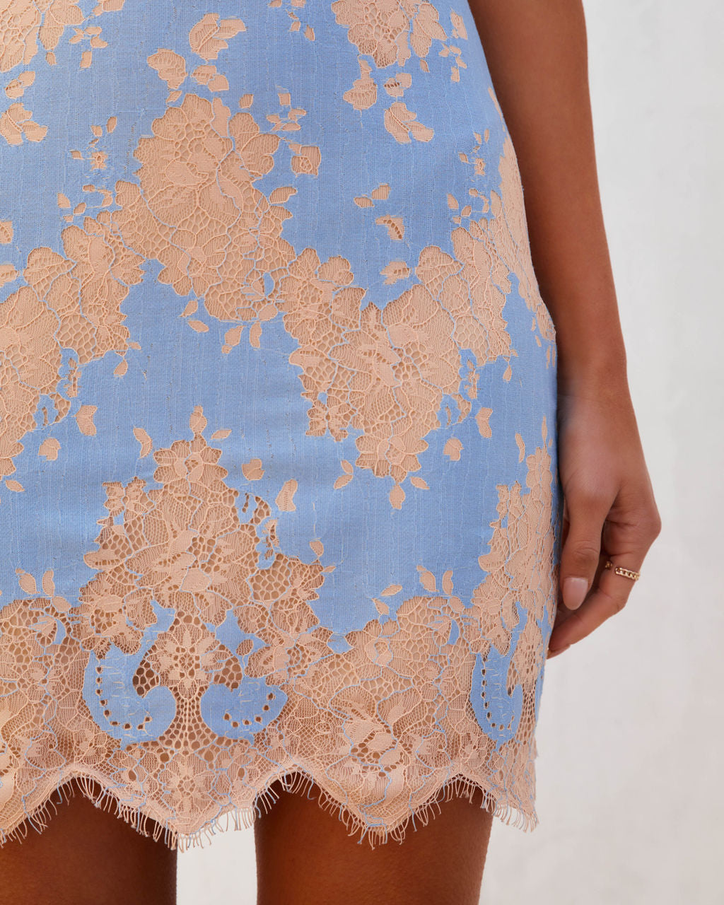 PREORDER Aries Lace Dress Blue/Nude