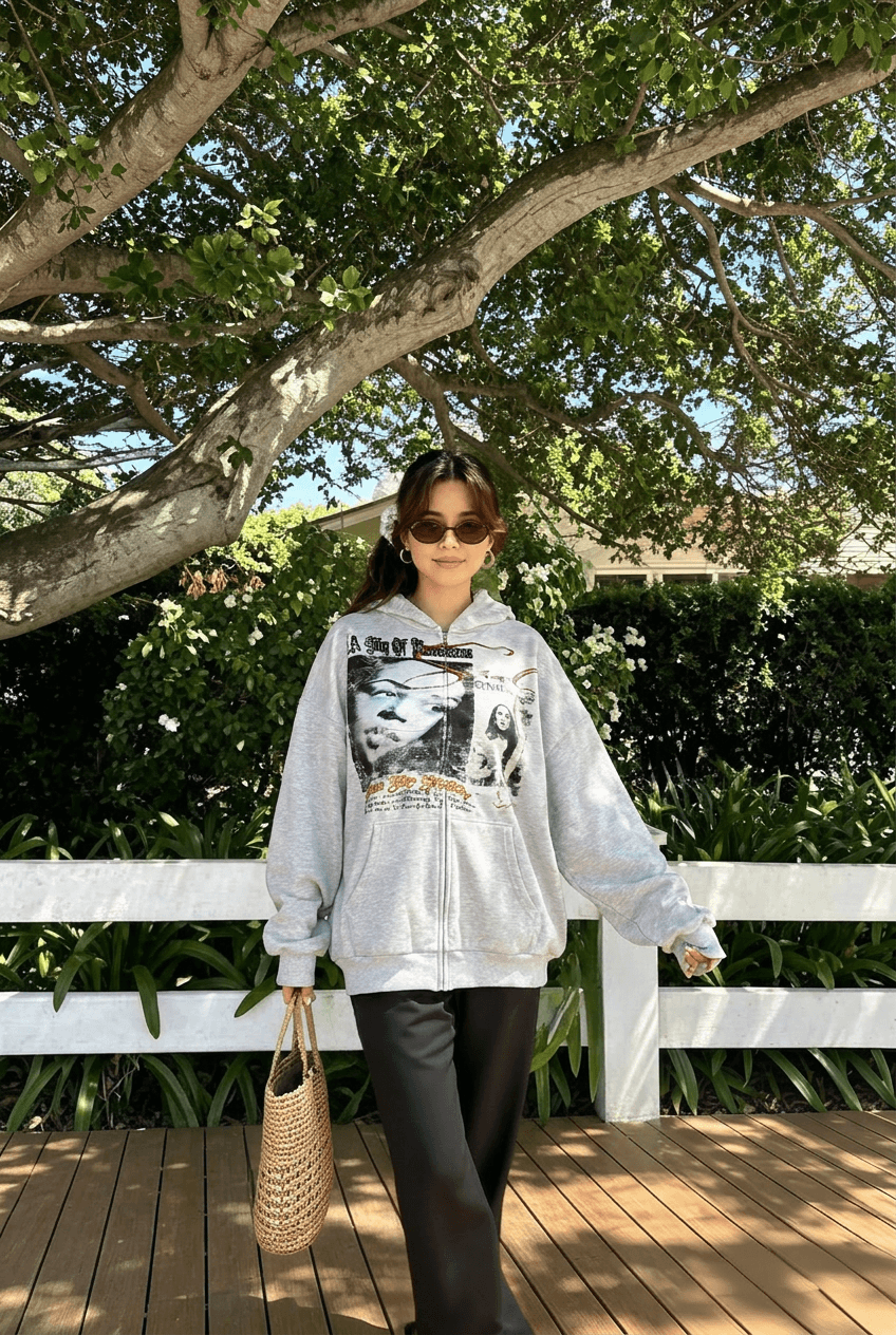 High Street Vintage Zip Hoodie