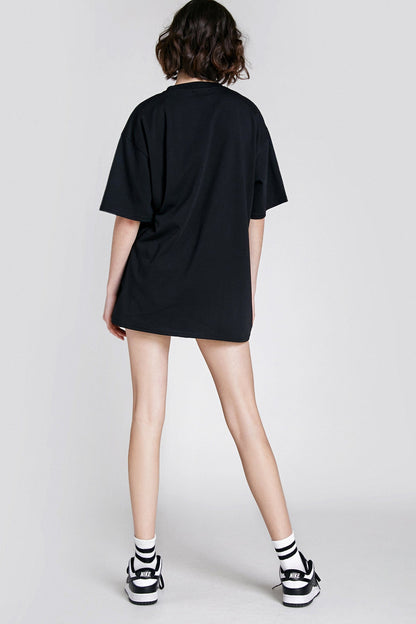 Black Teddy Bear Embroidered T-Shirt