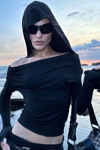 Dark Style Hooded VNeck Hoodie