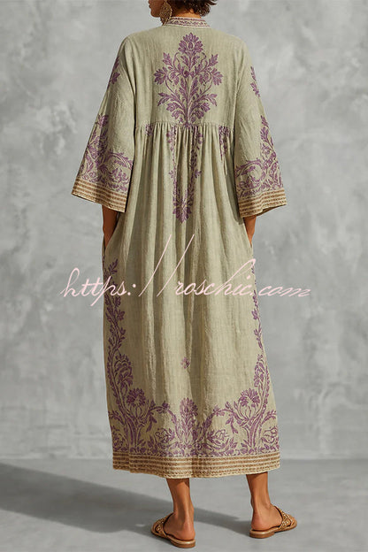 The Sage & Lavender Embroidered Kaftan