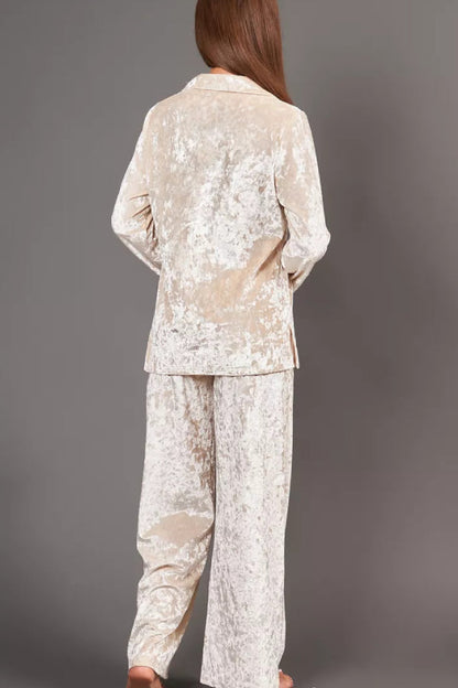 Velvet Home Service Long -sleeved Trousers Two -piece Suit