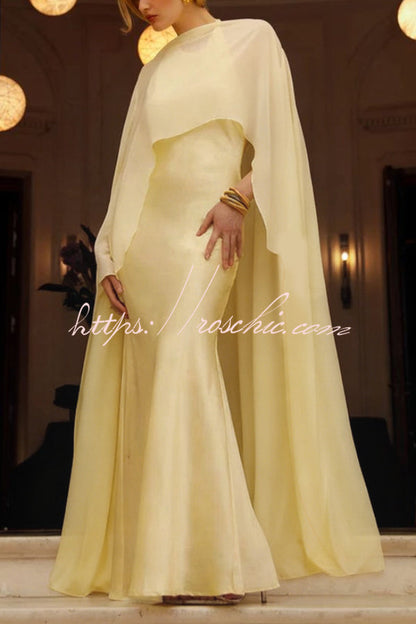 Fashionable Mesh See-through Maxi Cover-up Shawl Cape