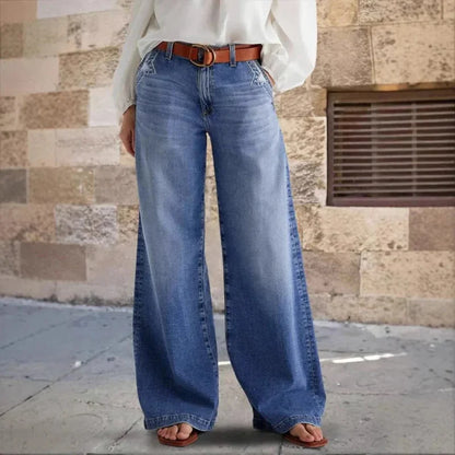 Boho Wide Leg High Waist Jeans