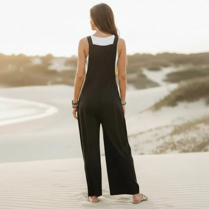 Boho Casual Flare Leg Jumpsuit Overalls