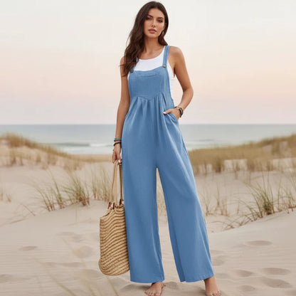 Boho Casual Flare Leg Jumpsuit Overalls