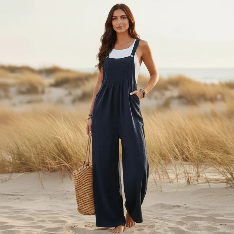 Boho Casual Flare Leg Jumpsuit Overalls