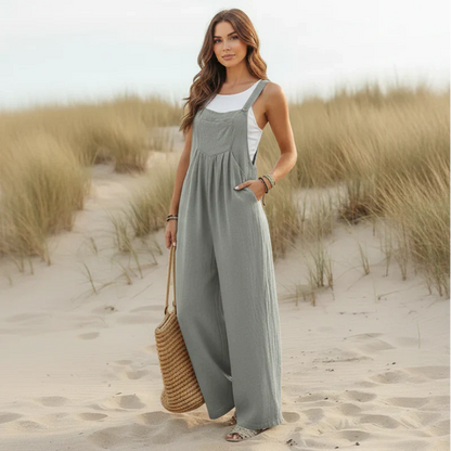 Boho Casual Flare Leg Jumpsuit Overalls