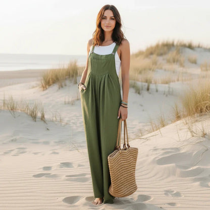 Boho Casual Flare Leg Jumpsuit Overalls