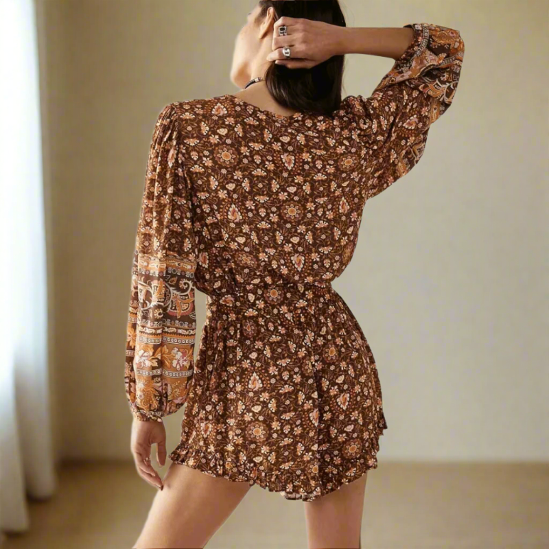 Boho Floral Mini Romper