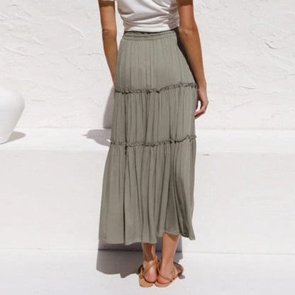 Bohemian Ruffle Maxi Skirt