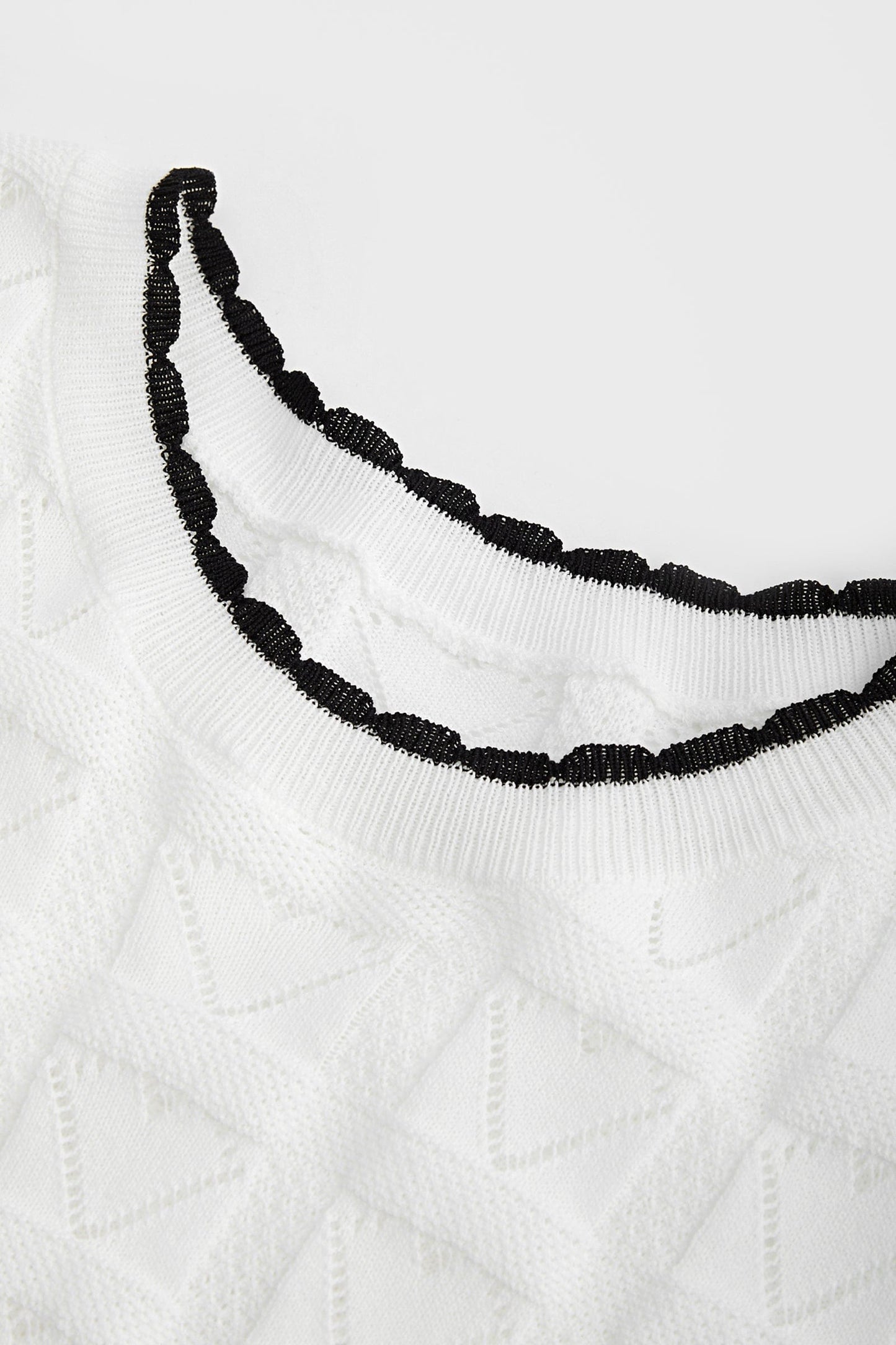 Cayden White Contrast Sweater