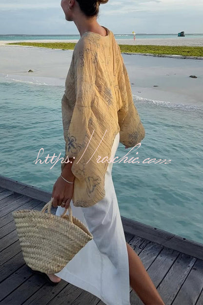 Bohemian Style Ibiza Embroidered Wide-sleeved Shirt