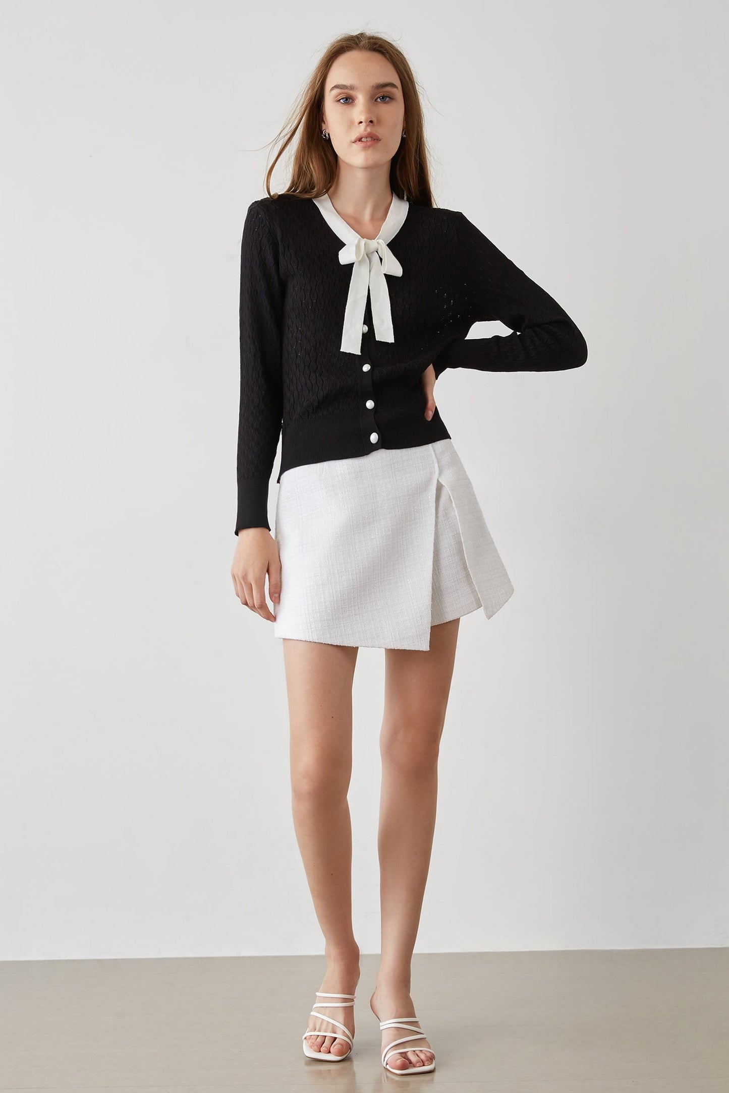 Ashtyn Black Contrast Cardigan