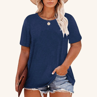 Casual Loose Fit Round Tshirt