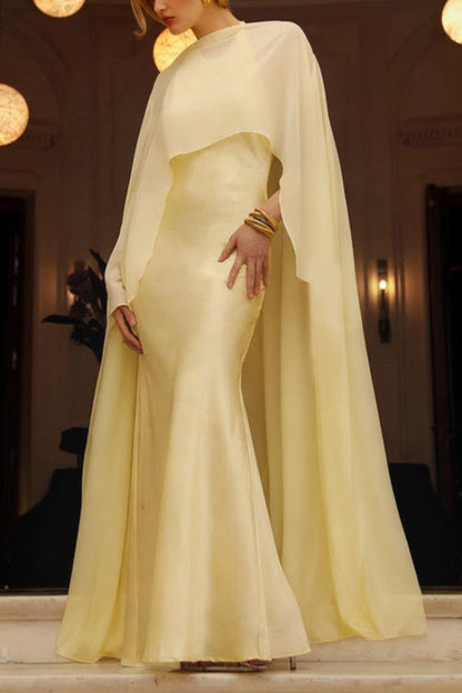 Fashionable Mesh See-through Maxi Cover-up Shawl Cape