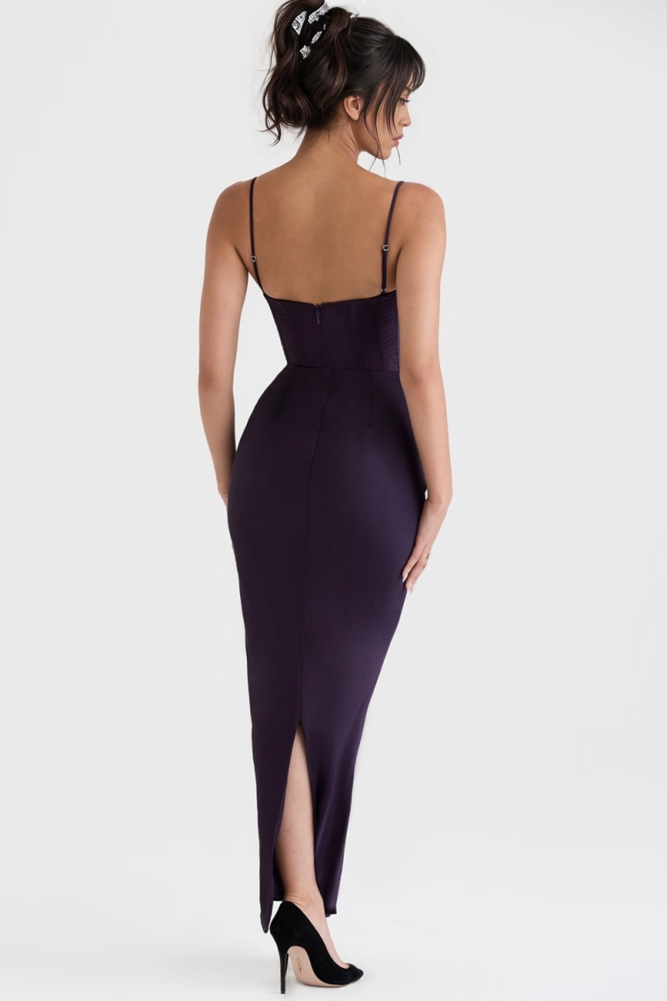 Elily Night Shade Corset Maxi Dress