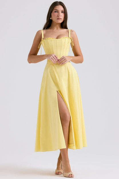 Allegra Timeless Midi Dress with Corset Everyday Luxe Edit