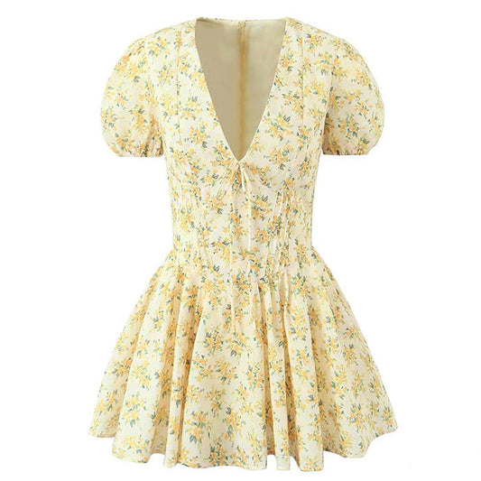 Sunny Afternoon Cottagecore Floral Dress