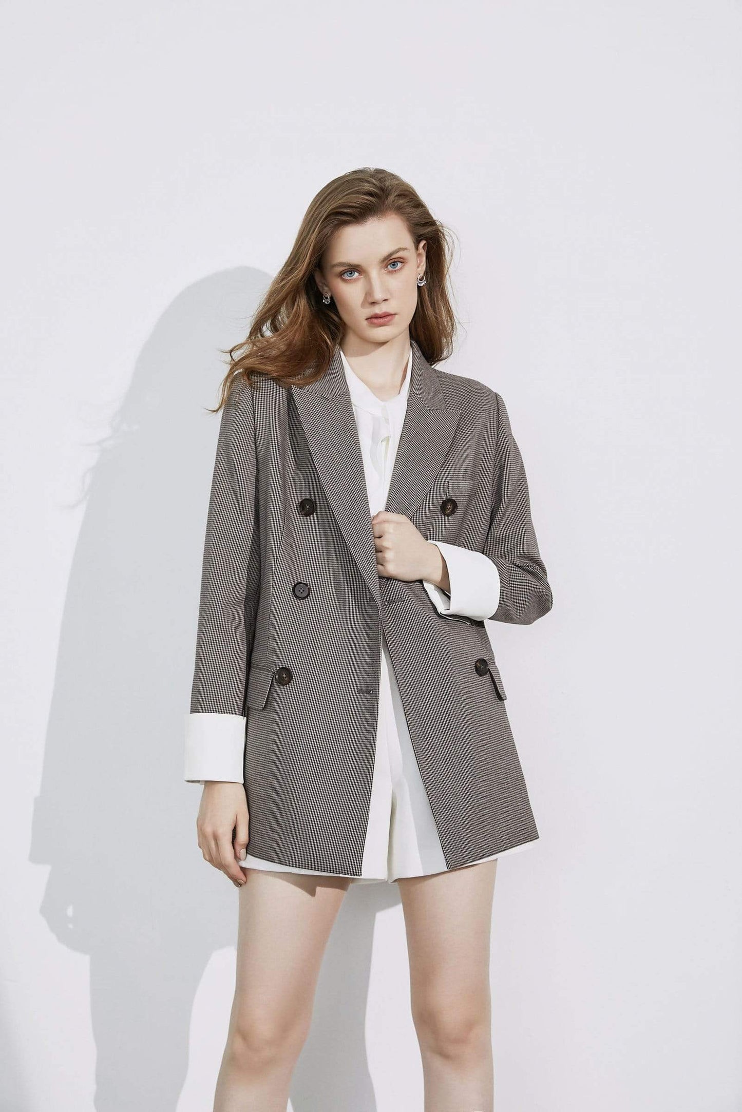 Herringbone Grey Oversized Blazer